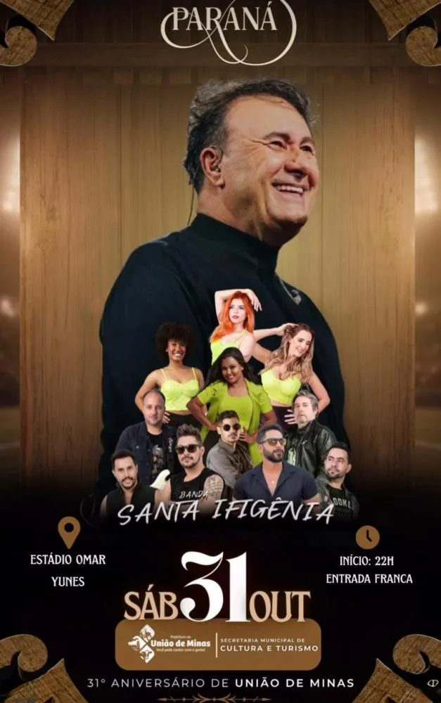 União de Minas celebra 31 anos com shows gratuitos de Paraná e Banda Santa Ifigênia neste sábado